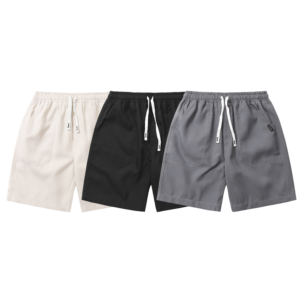 Quần Short Vincent Basic Vải Kaki Cotton Dày Vừa Thoáng Mát Màu Đen, Xám, Kem