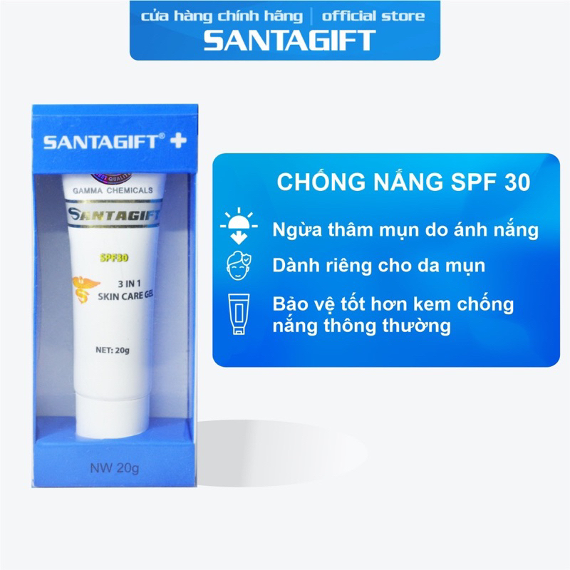 Kem giảm mụn Santagift 20g