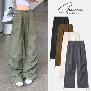 Quần ống rộng nữ túi hộp lưng thun, Quần ống rộng túi hộp lưng thun hot trend phong cách Ulzzang Quần ống rộng nữ 916