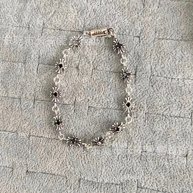 VÒNG TAY CHROME HEART Thánh Giá Nhỏ CH-460 -Lắc tay Hoa Chrome heart Thánh Giá Vàng Bé -Chrome heart bracelet