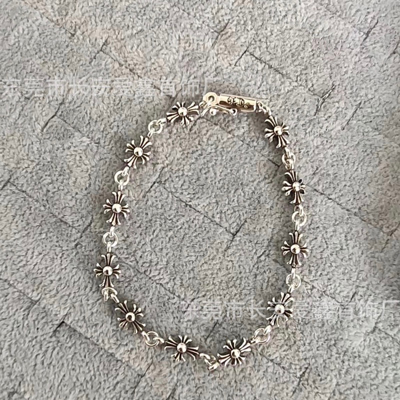 VÒNG TAY CHROME HEART Thánh Giá Nhỏ CH-460 -Lắc tay Hoa Chrome heart Thánh Giá Vàng Bé -Chrome heart bracelet