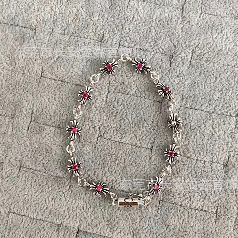 VÒNG TAY CHROME HEART Thánh Giá Nhỏ CH-460 -Lắc tay Hoa Chrome heart Thánh Giá Vàng Bé -Chrome heart bracelet