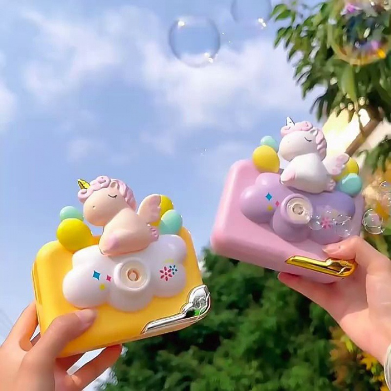 Máy Ảnh Thổi Bong Bóng Hình Thú Heo Hồng/ Unicorn/Phi Hành Gia, Đồ Chơi Thổi Bong Bóng Cho Bé PUKAPI