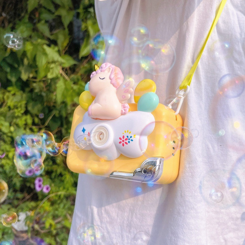 Máy Ảnh Thổi Bong Bóng Hình Thú Heo Hồng/ Unicorn/Phi Hành Gia, Đồ Chơi Thổi Bong Bóng Cho Bé PUKAPI