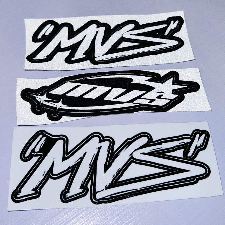 Tem Sticker Logo MVS Modern Vespa Saigon chất liệu decal phản quang nổi trên mọi nền