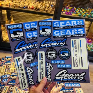Sét Tem GEARS Thương Hiệu Phuộc Dán Trang Trí Xe