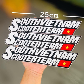 Tem Decal Logo Sticker Chữ South Việt Nam Scooter Team Size 25cm