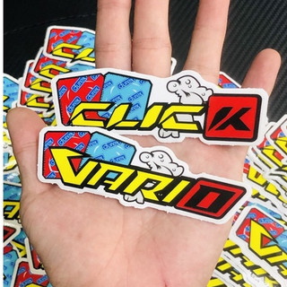 Tem Logo Sticker Lẻ, Chữ Vario Click