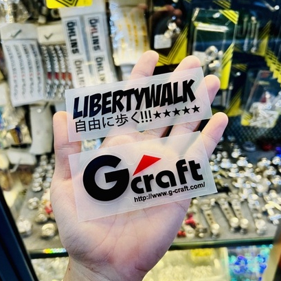 Tem logo sticker thương hiệu libertywalk, Gcraft in siêu trong decal chịu nhiệt tốt