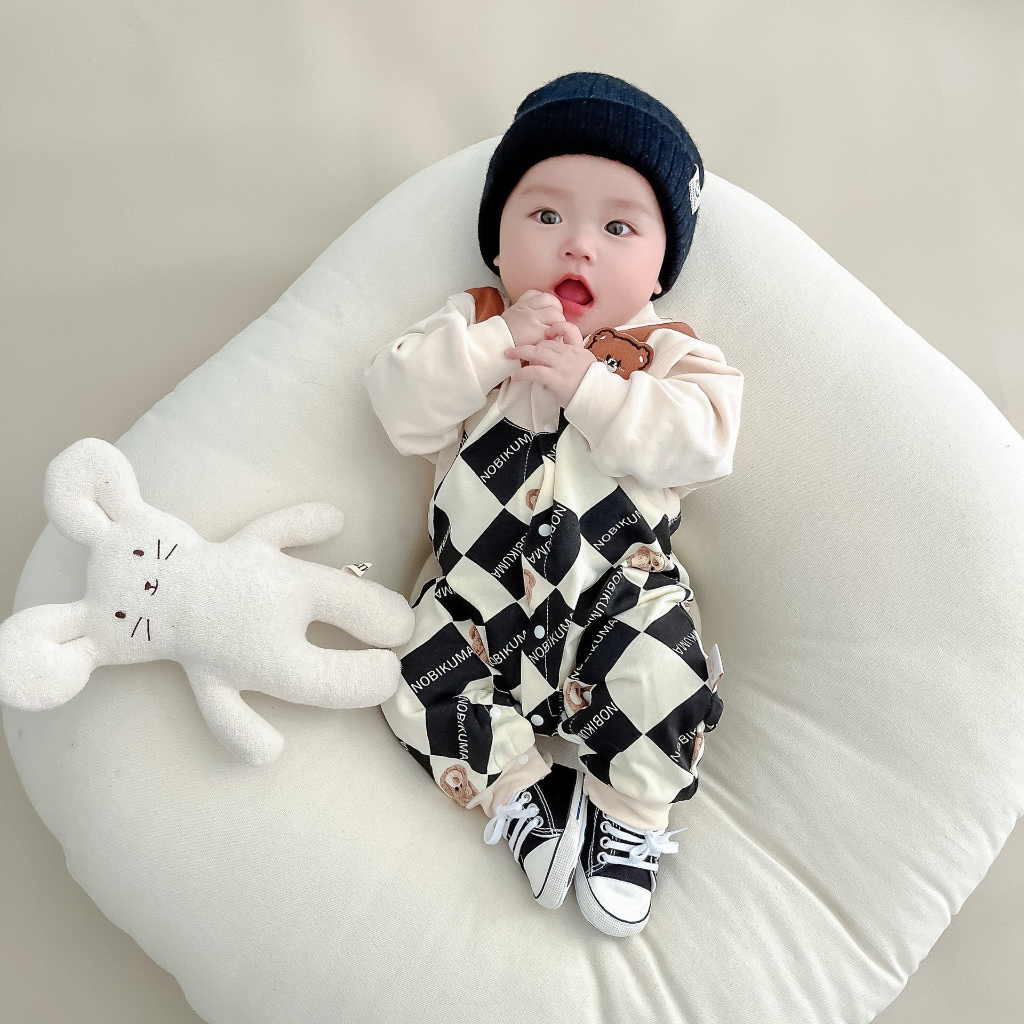 Body yếm gấu  thu đông cao cấp - Hàng Quảng Châu - 3-13kg - Shubim Kids