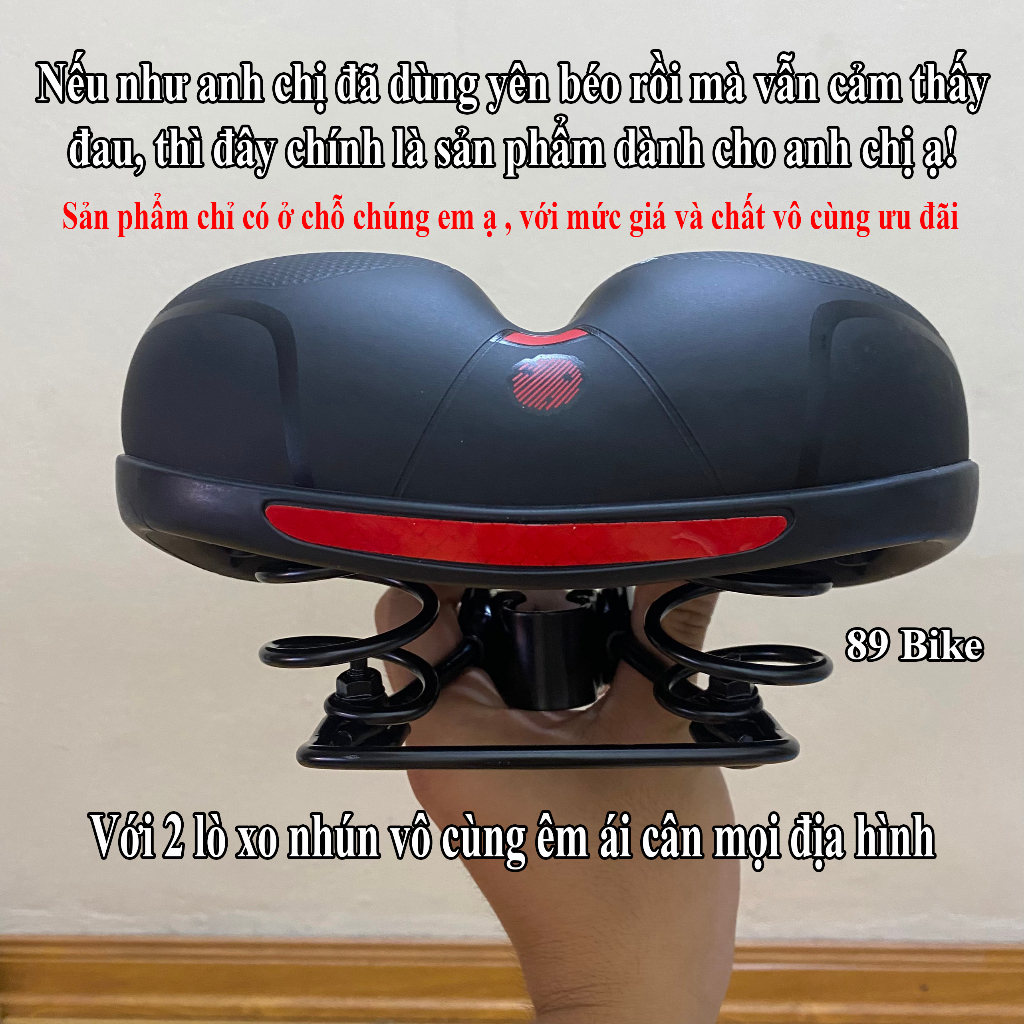 Yên Béo Lò Xo Xe Đạp Siêu Êm Thoáng Khí, Bọc Yên Xe Đạp Thể Thao, Yên Béo Xe Đạp