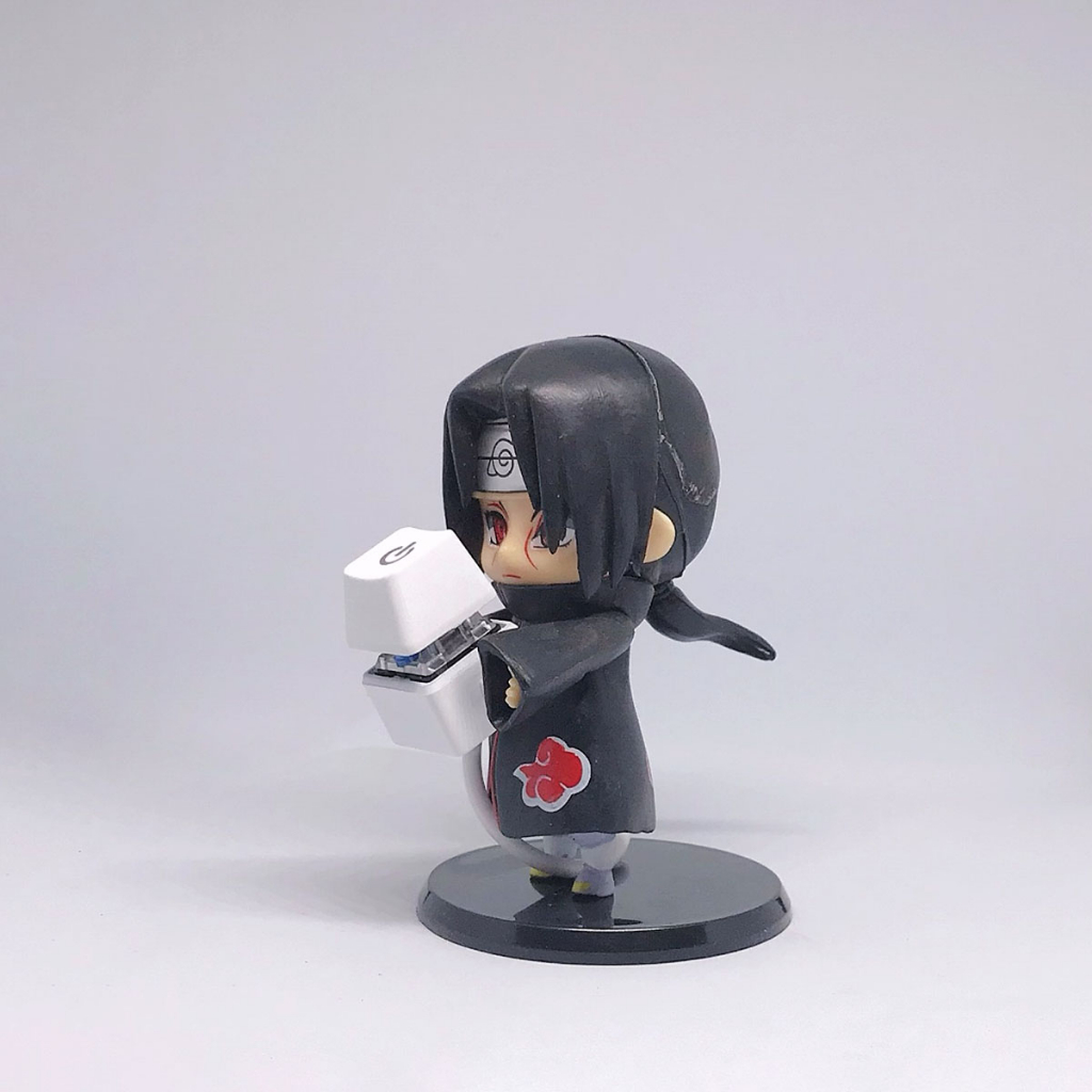 Nút bật nguồn máy tính trắng decor với mô hình 10cm Naruto, One Piece; công tắc blue switch dây nối 1.65m bật PC dễ hơn