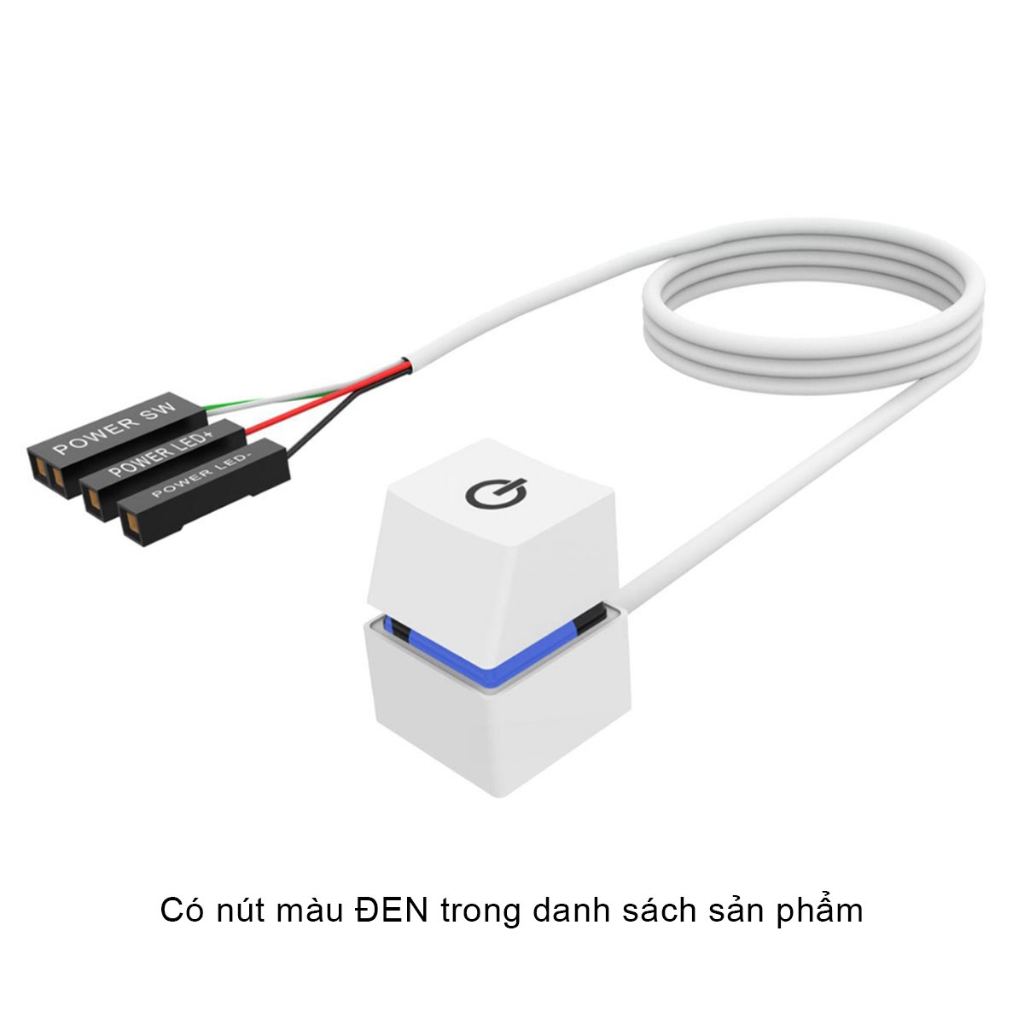 Nút bật nguồn máy tính trắng decor với mô hình 10cm Naruto, One Piece; công tắc blue switch dây nối 1.65m bật PC dễ hơn