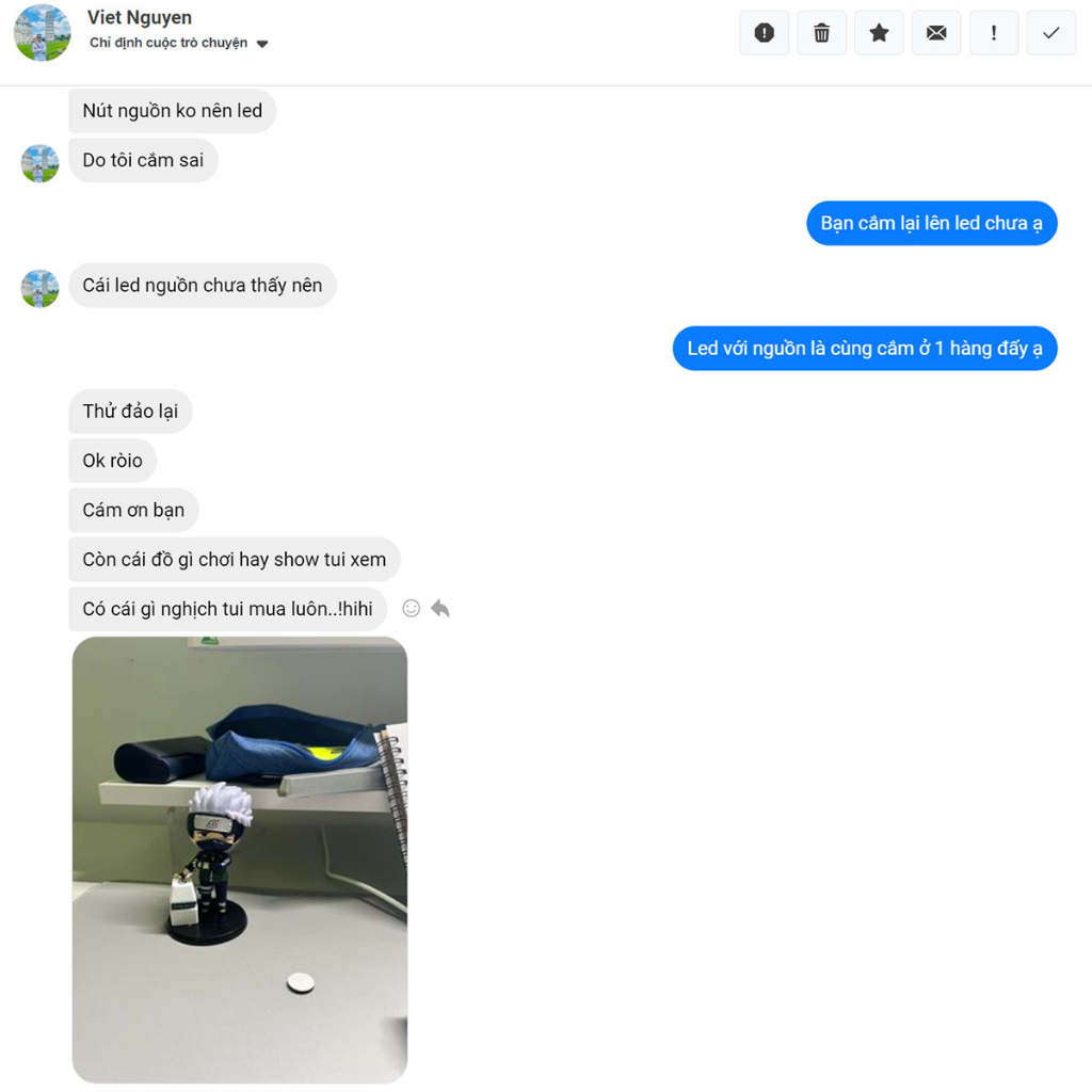 Nút bật nguồn máy tính trắng decor với mô hình 10cm Naruto, One Piece; công tắc blue switch dây nối 1.65m bật PC dễ hơn