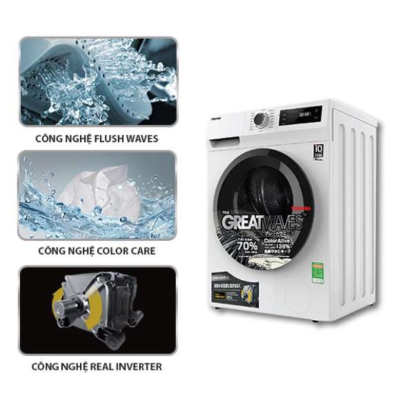 Máy giặt lồng ngang TOSHIBA 8,5kg TW-BK95S2V  - Chính hãng, mới 100%, nguyên đai, nguyên kiện, nguyên Seal.