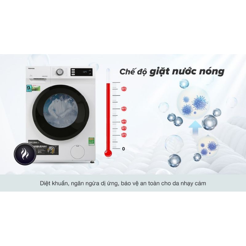 Máy giặt lồng ngang TOSHIBA 9,5kg TW-BK105S2V - Chính hãng, mới 100%, nguyên đai, nguyên kiện, nguyên Seal