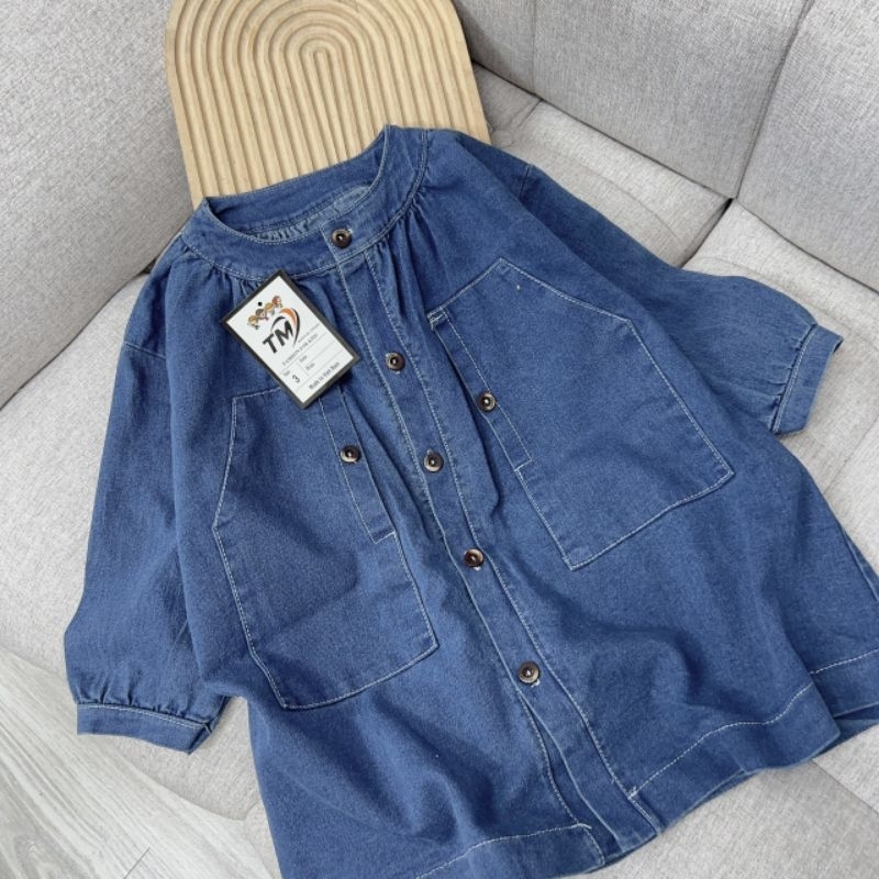Váy jean suông basic cho bé gái 10-33kg