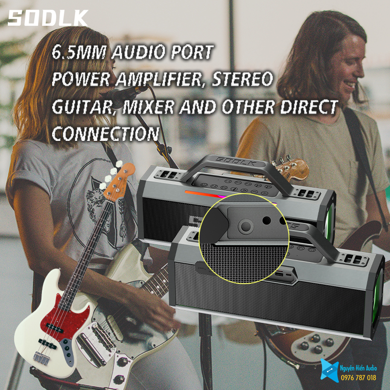 Loa SODLK S520 di động bluetooth 5.0 siêu trầm 150W, karaoke chuyên nghiệp, đèn RGB