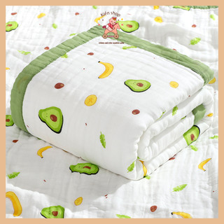 Khăn tắm xô sợi tre Aden 6 lớp có viền cho bé - Chăn xô sợi tre 6 lớp cho bé sơ sinh Kiến Baby Store