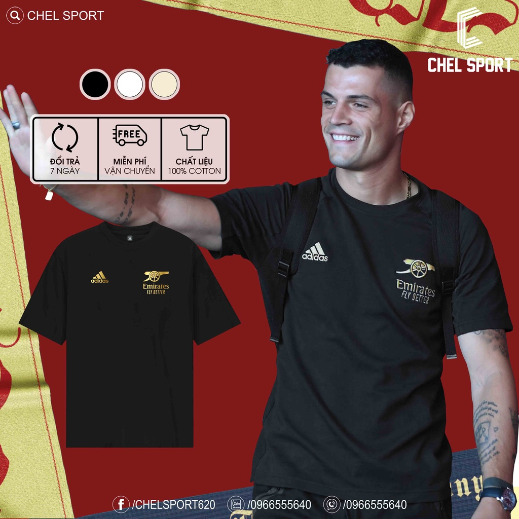 Áo thun logo thêu Ar Se Nal di chuyển 100% cotton