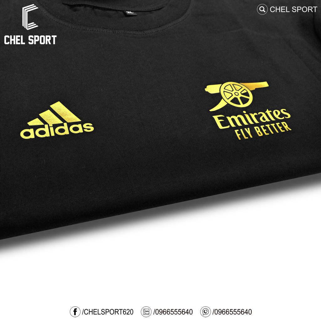 Áo thun logo thêu Ar Se Nal di chuyển 100% cotton