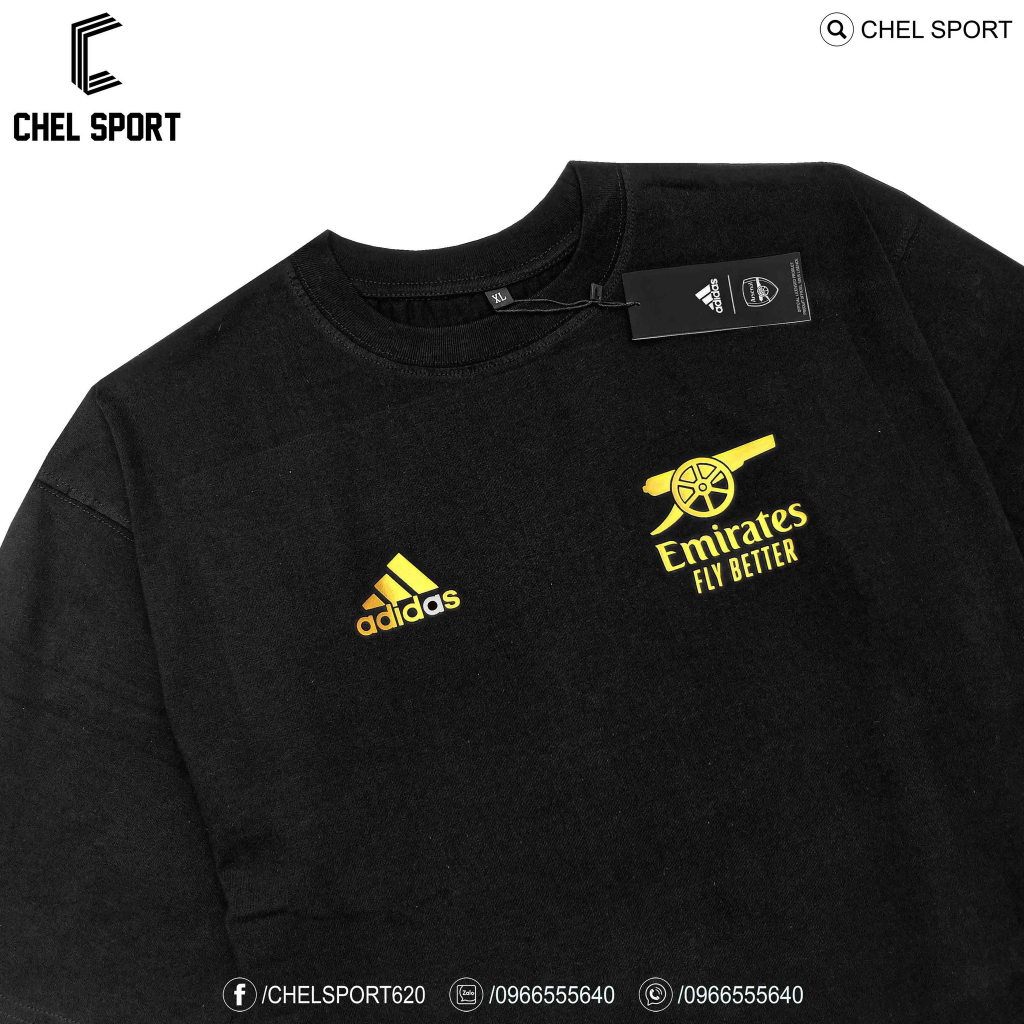 Áo thun logo thêu Ar Se Nal di chuyển 100% cotton