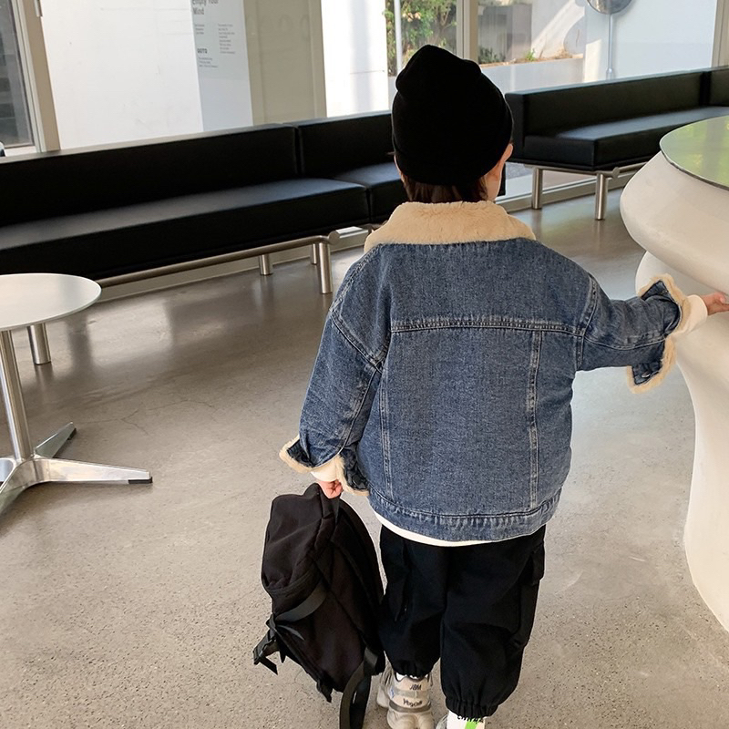 Áo khoác Jean lót lông cao cấp bé trai