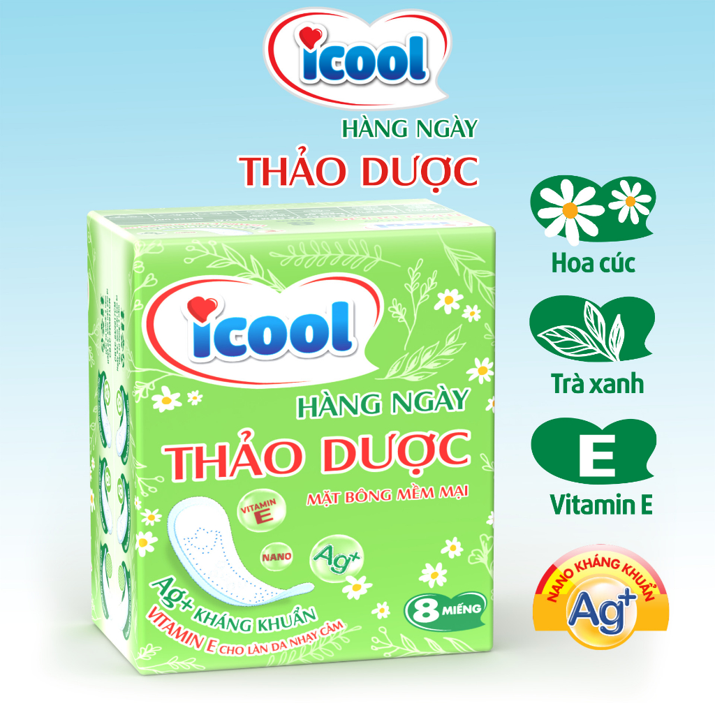 Băng vệ sinh hàng ngày ICOOL Thảo Dược gói 8 miếng