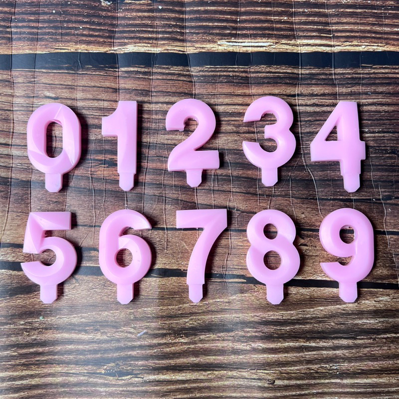 Nến sinh nhật 1 màu hồng pastel (20 số/hộp)