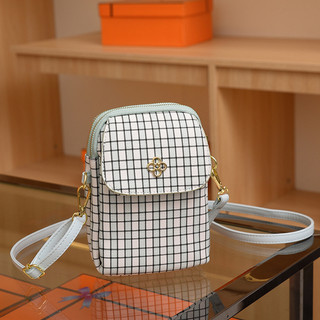 Túi đựng điện thoại kèm dây đeo chéo nữ da PU dập vân nổi họa tiết monogram thời trang vintage 1221