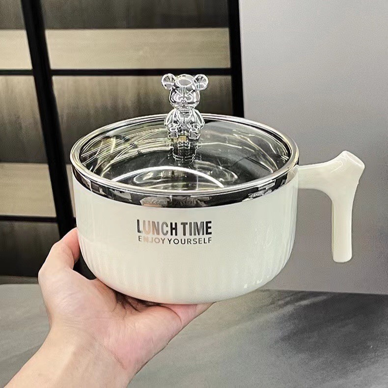 Ca úp mỳ có nắp ruột inox có tay cầm chống nóng
