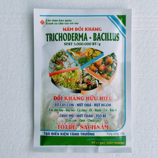 Phân hữu cơ vi sinh Trichoderma Bacilius gói 100g,Chuyên xử lý phế thải, chất hữu cơ