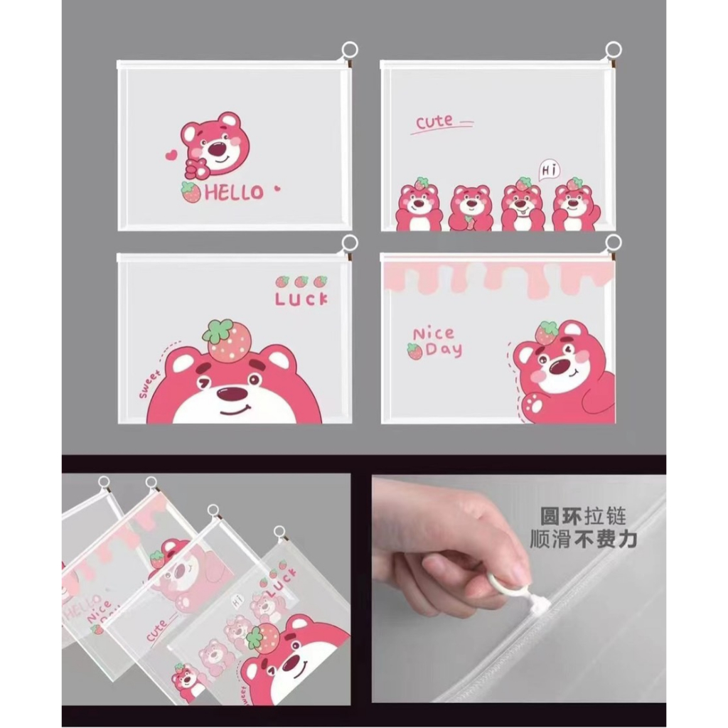 Túi zip A5 đựng tài liệu chống nước hình dễ thương