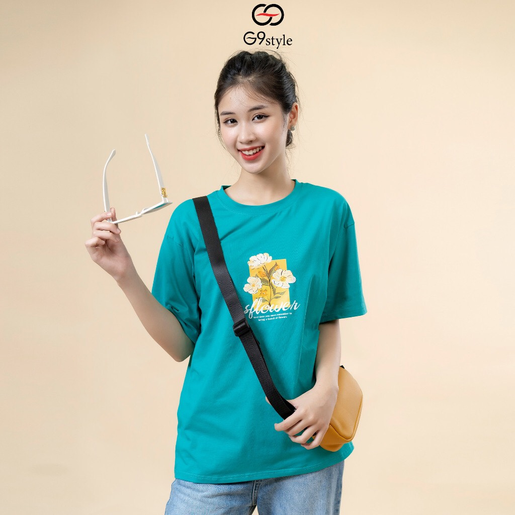 Áo thun cottong nữ Flower G9style chất cottong thoáng mát thấm hút mồ hôi fressize