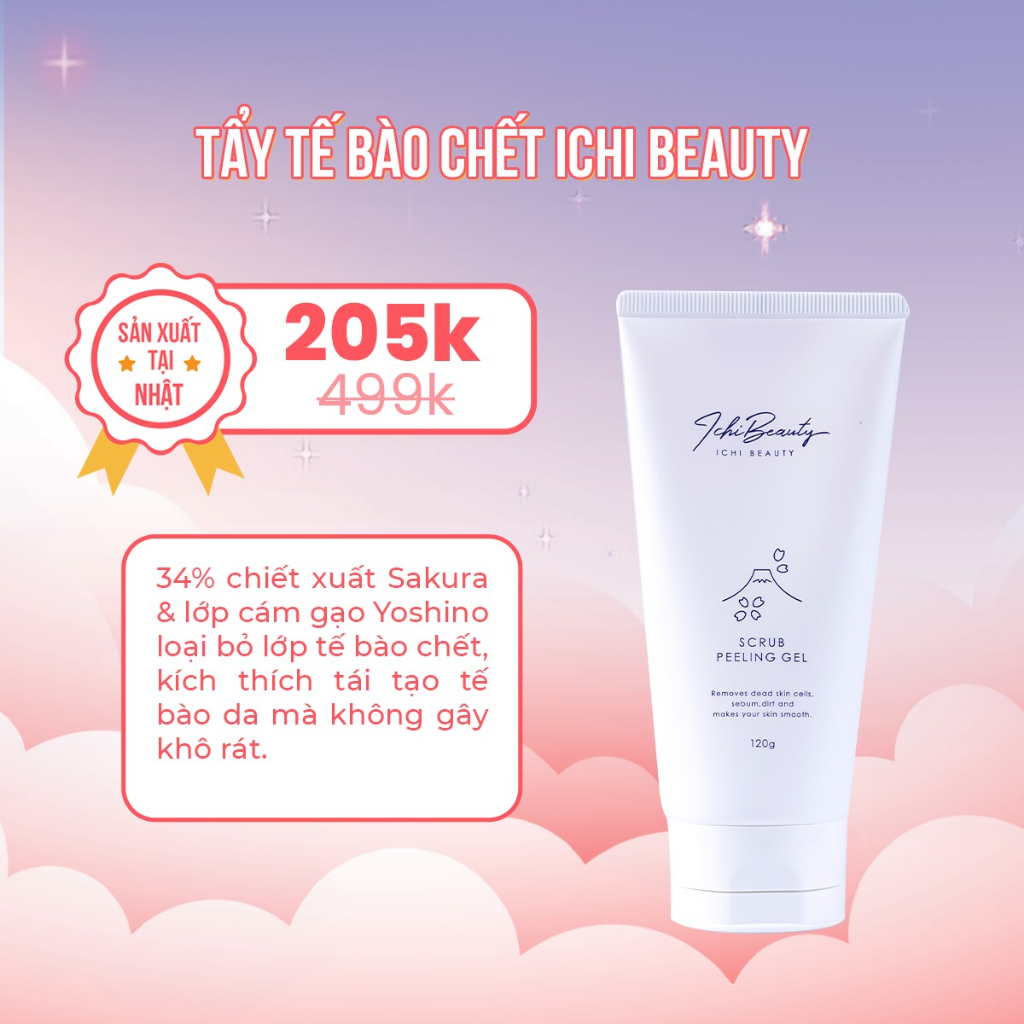 Gel tẩy da chết, tẩy tế bào chết vật lý Nhật Bản Ichi Beauty 120g | BigBuy360 - bigbuy360.vn