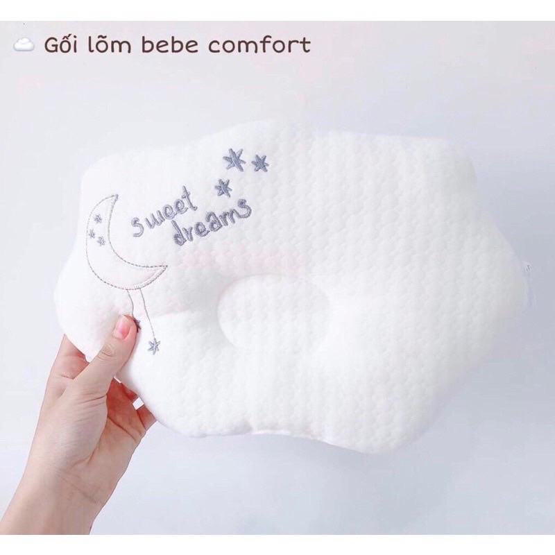 Gối lõm chống méo BE BE comfort trần bông sơ sinh cao cấp