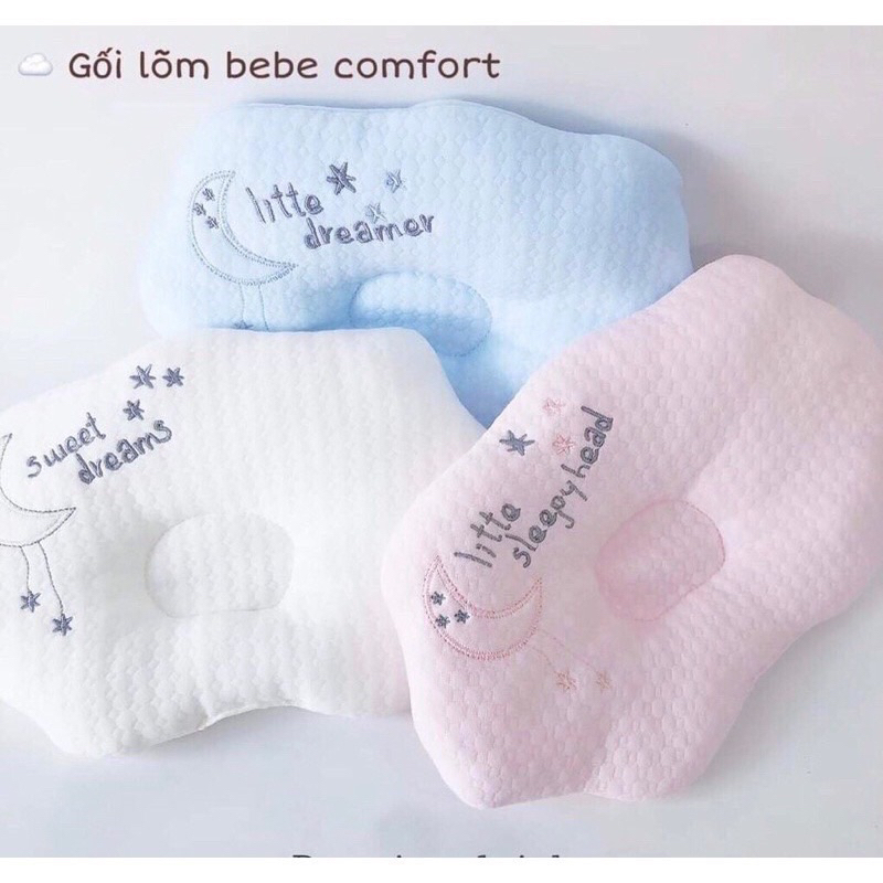 Gối lõm chống méo BE BE comfort trần bông sơ sinh cao cấp