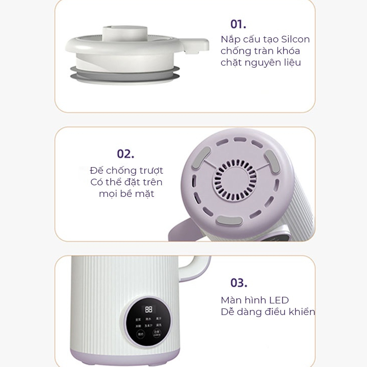 Máy Làm Sữa Hạt Ostmars Cầm Tay Mini, Máy Xay Sữa Hạt Đa Năng 800ml