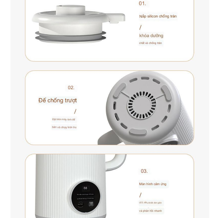 Máy Làm Sữa Hạt Ostmars Cầm Tay Mini, Máy Xay Sữa Hạt Đa Năng 800ml