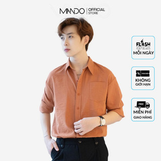 Áo Sơ Mi Nam Form Rộng Dài Tay MANDO Chất Vải Đũi Xước Mềm Phong Cách Hàn Quốc Thời Trang Nam SHT017