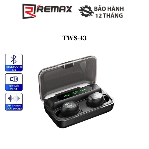 Tai Nghe Bluetooth True Wireless Remax TWS-43 tích hợp màn hình LED