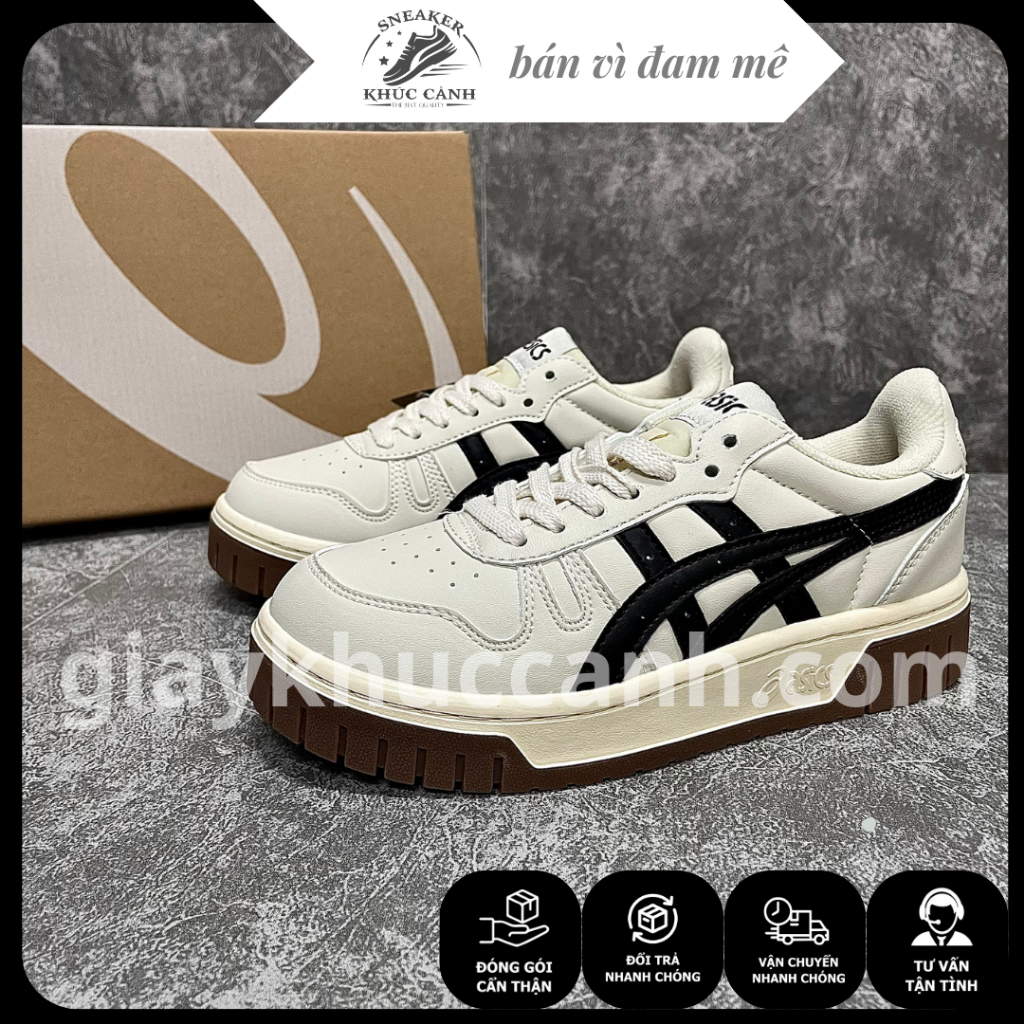 Giày Sneaker Cổ Thấp - Asics Court MZ – Cream Black Gum