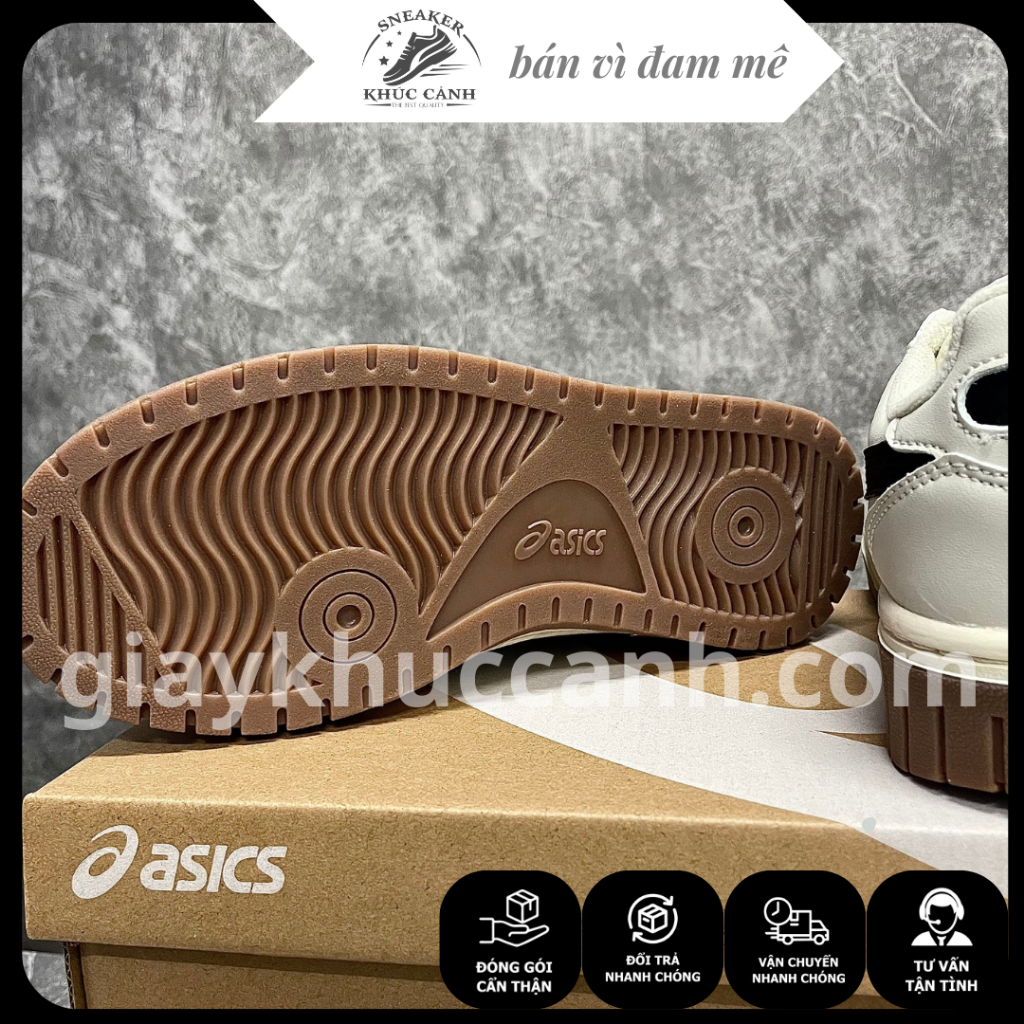 Giày Sneaker Cổ Thấp - Asics Court MZ – Cream Black Gum