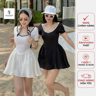đầm cổ tim viền xoè  - CAROTSHOP