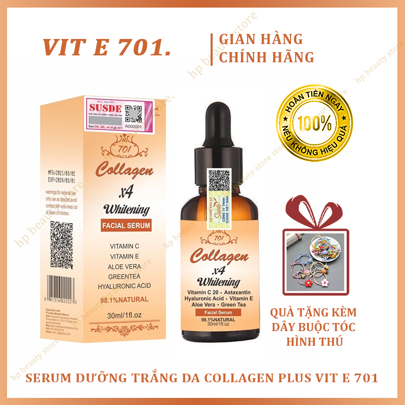 Serum Collagen Whitening Plus Vit E 701 Dưỡng Ẩm, Chống Lão Hóa, Xóa Mờ Thâm Nám - 30ml