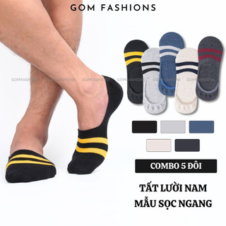 tất tàng hình nam GOMTAT mẫu 2 sọc ngang, chất liệu cotton mềm mại hút ẩm thoáng khí  -TATLUOI-SOCNGANG-CB5