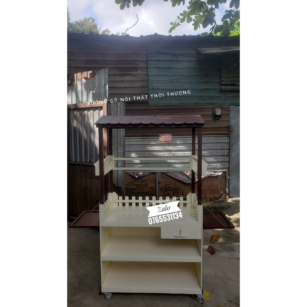 Xe Gỗ Bán Trà Nhiều Màu
