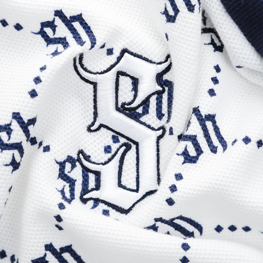 Áo Polo Nam Monogram Blue Impress, Cá Sấu CVC 2 Chiều Thoải Mái, PL0080, SOMEHOW