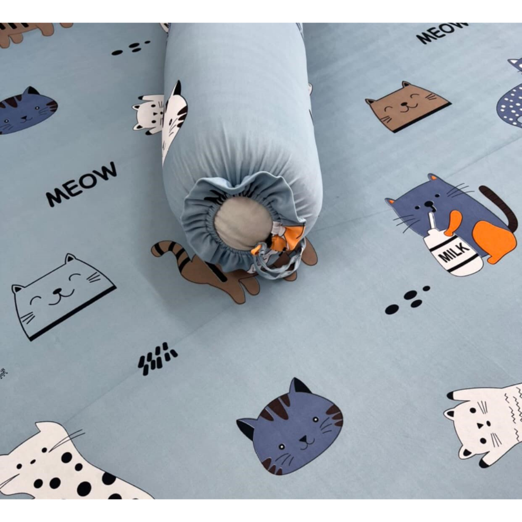 Set Ga Giường Gối Happy Drap Mẫu Mèo Siêu Đáng Yêu