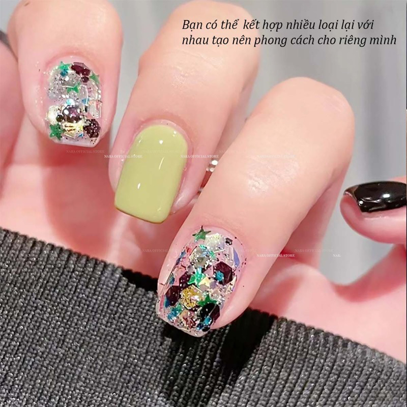 Sét nhũ mix 6 màu - sét nhũ 6 hũ lấp lánh nhũ ẩn nail - Nhũ làm móng cao cấp - Phụ kiện nail chuyên dụng